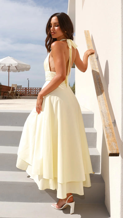 Celeste Halter Neck Maxi Dress - Light Blue