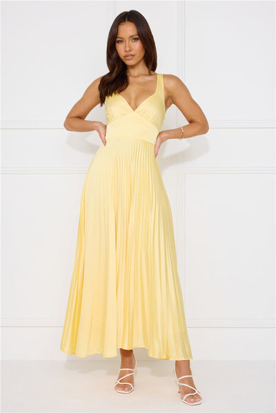 Stunning Opulence Maxi Dress Lemon