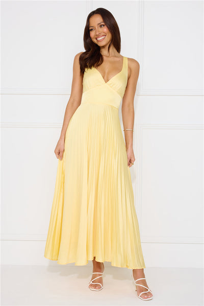 Stunning Opulence Maxi Dress Lemon
