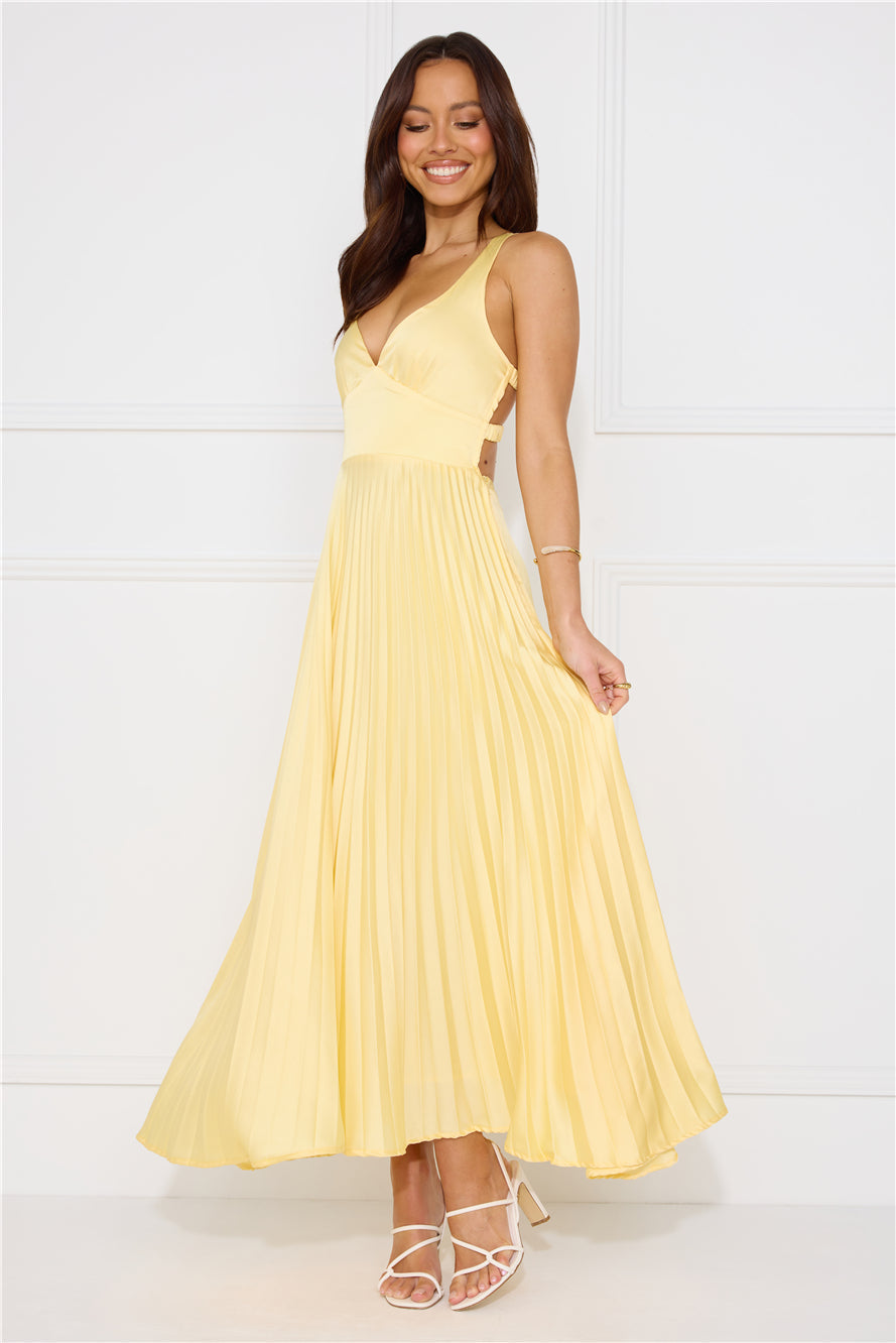 Stunning Opulence Maxi Dress Lemon
