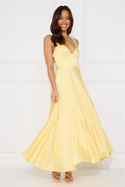 Stunning Opulence Maxi Dress Lemon