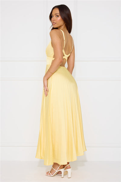 Stunning Opulence Maxi Dress Lemon