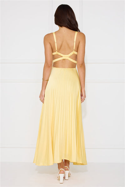 Stunning Opulence Maxi Dress Lemon