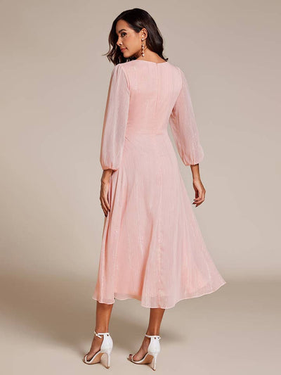 Luminous Chiffon Long Sleeve Dress