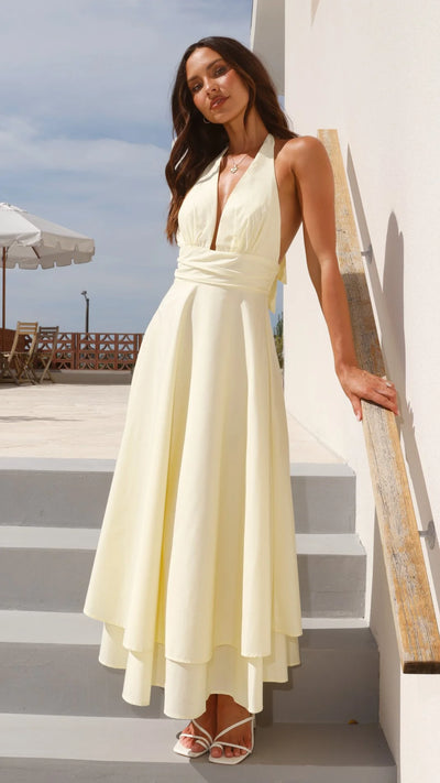 Celeste Halter Neck Maxi Dress - Light Blue