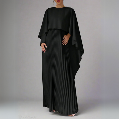 Cape High-Low Maxi Dress