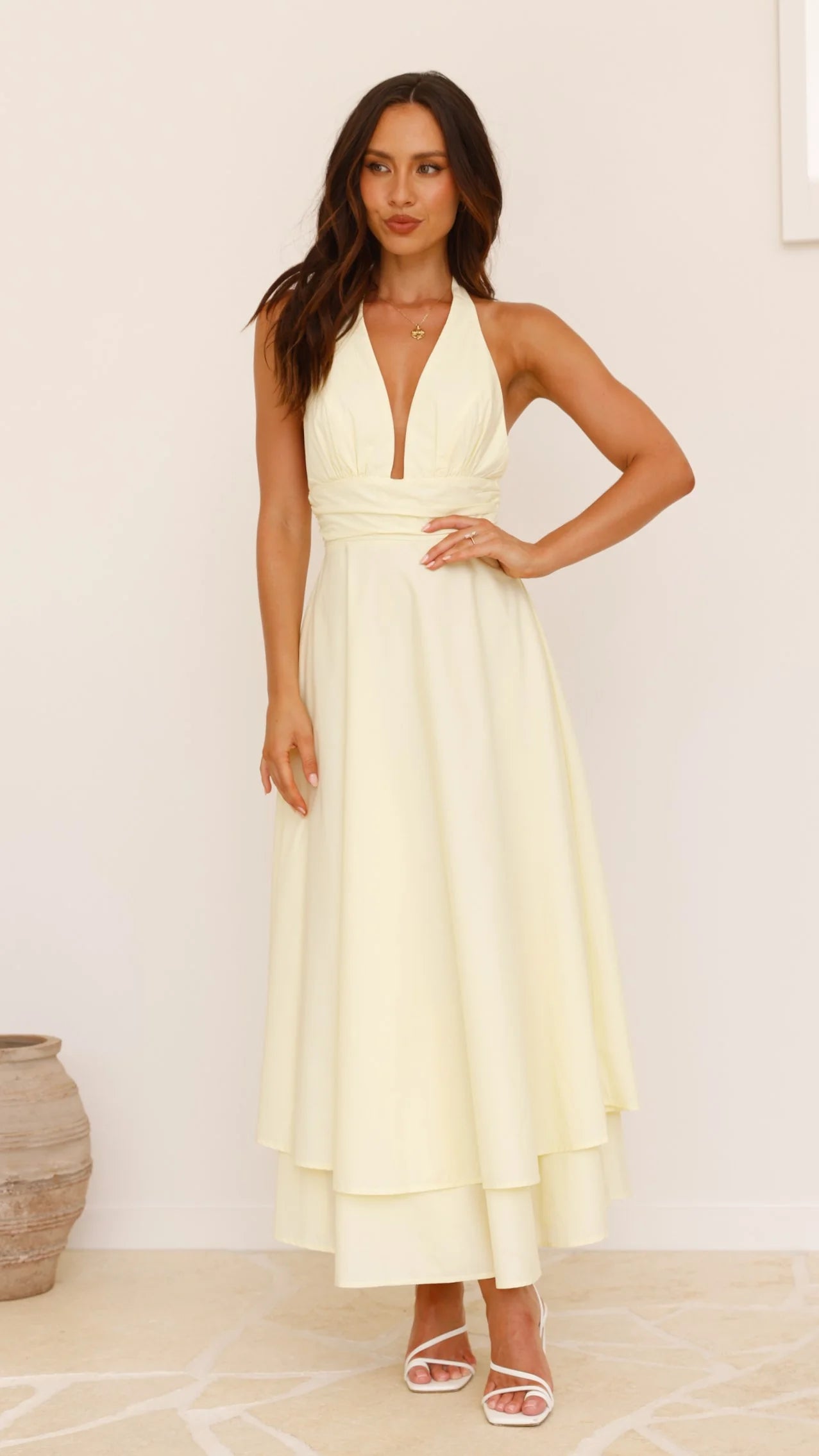 Celeste Halter Neck Maxi Dress - Light Blue