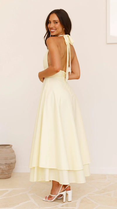Celeste Halter Neck Maxi Dress - Light Blue
