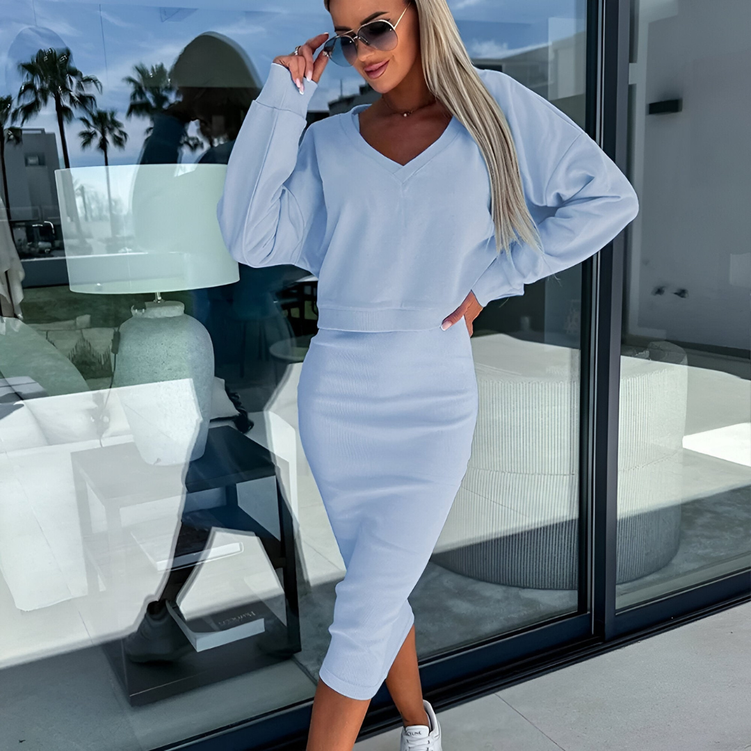Edith | Women's Elegant Top and Dress Set