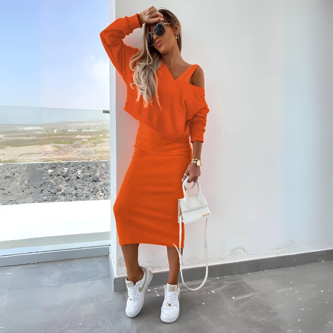 Edith | Women's Elegant Top and Dress Set