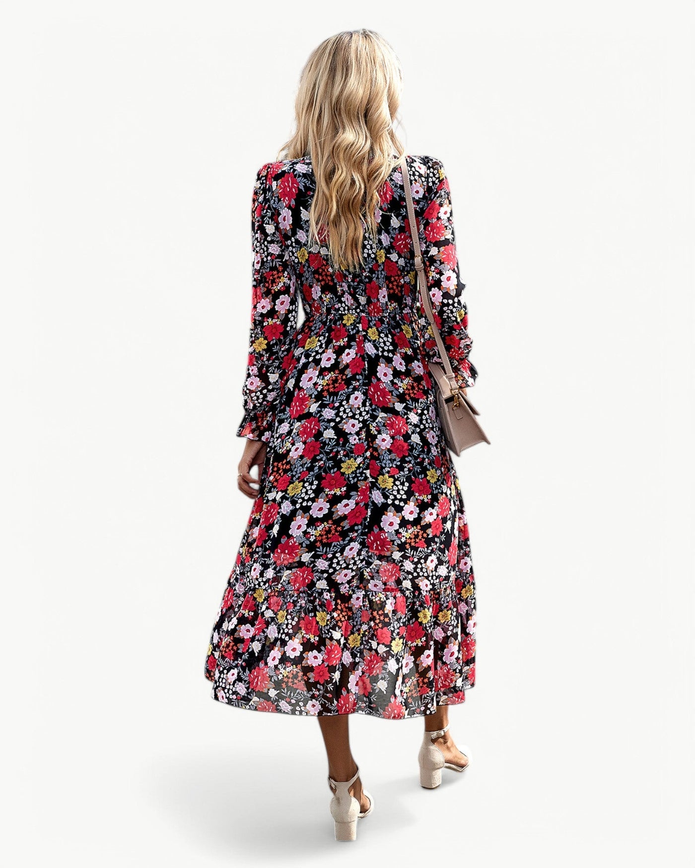 LÉONTINE – Floral midi dress with long sleeves