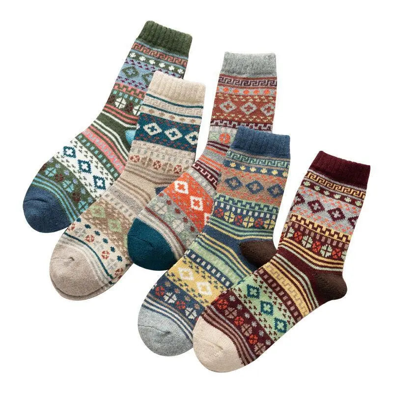 NATALIA - (5 PAIRS) WOOL BLEND SOCKS
