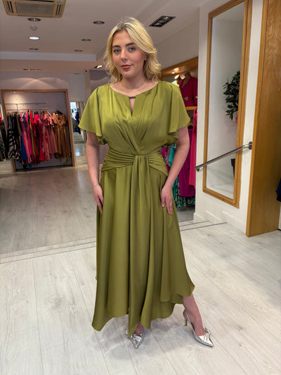 Maisonel Oyster Draped Skirt Dress
