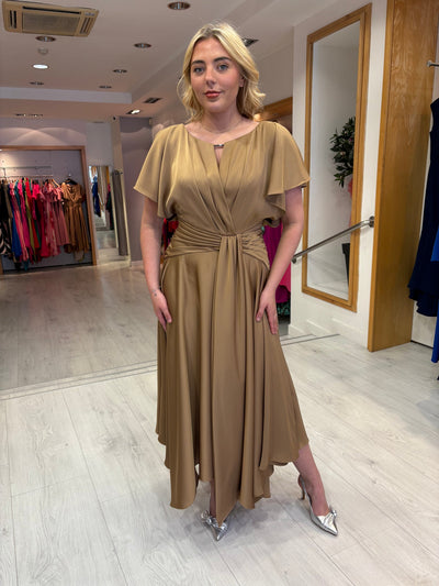 Maisonel Oyster Draped Skirt Dress