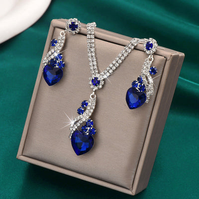 Isabella - Rhinestone Necklace and Earrings Set