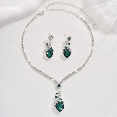 Isabella - Rhinestone Necklace and Earrings Set