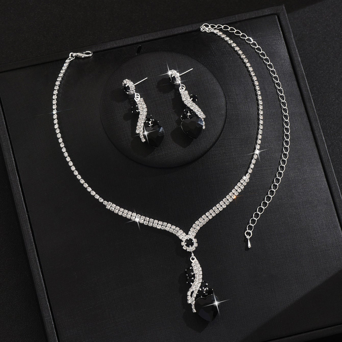 Isabella - Rhinestone Necklace and Earrings Set
