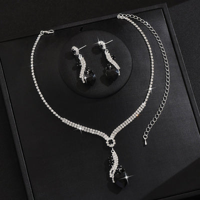 Isabella - Rhinestone Necklace and Earrings Set