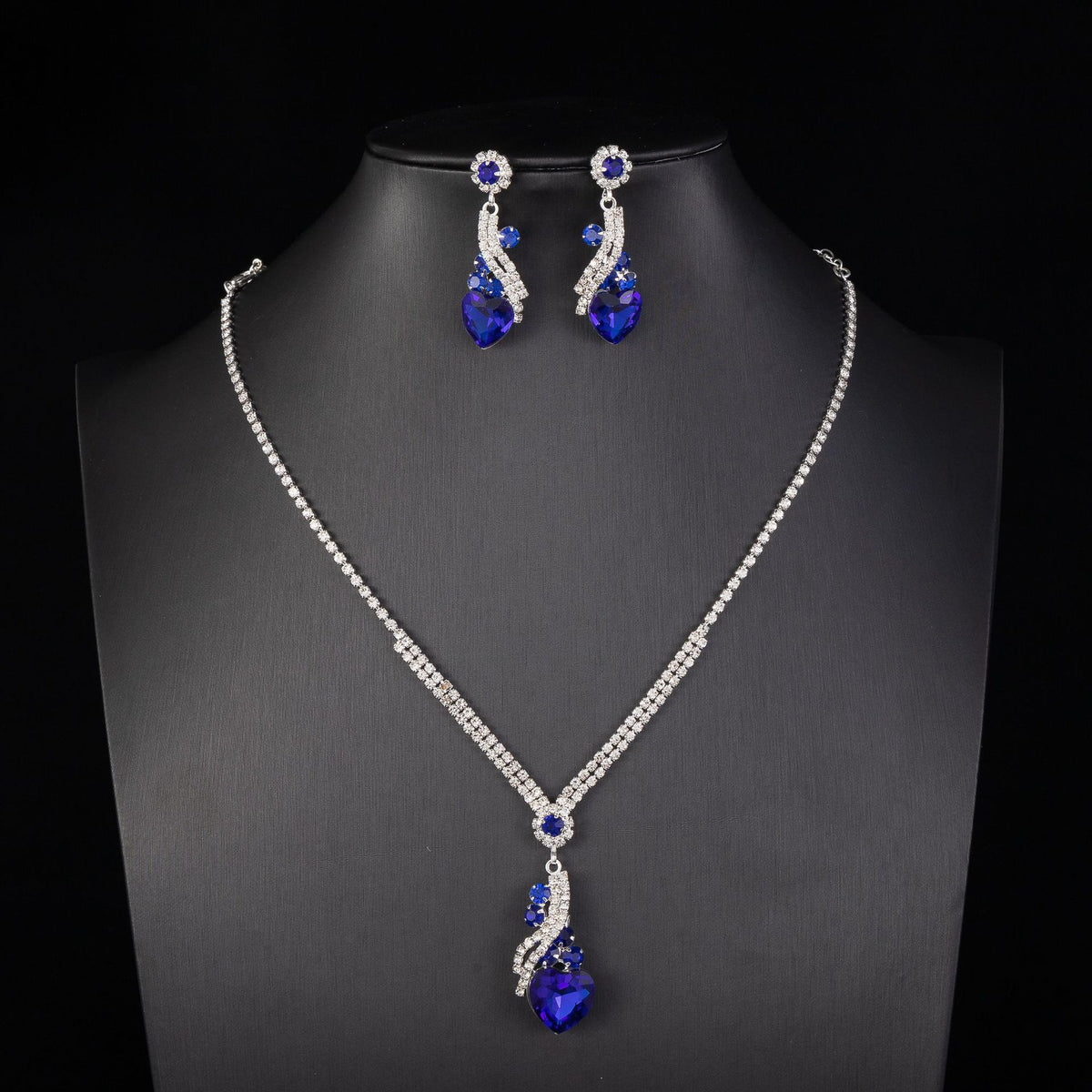 Isabella - Rhinestone Necklace and Earrings Set