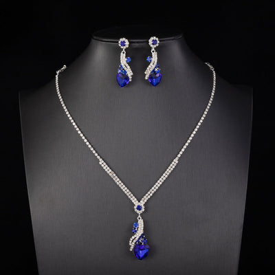 Isabella - Rhinestone Necklace and Earrings Set