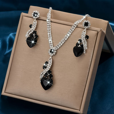 Isabella - Rhinestone Necklace and Earrings Set