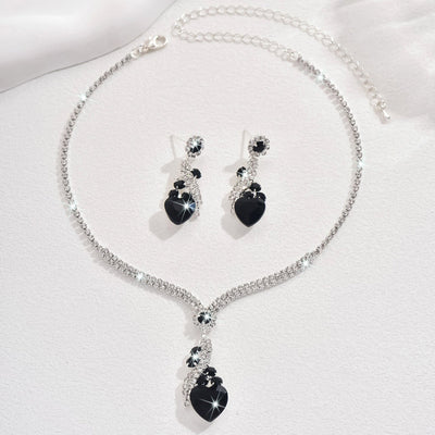 Isabella - Rhinestone Necklace and Earrings Set