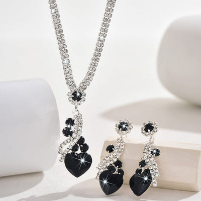 Isabella - Rhinestone Necklace and Earrings Set