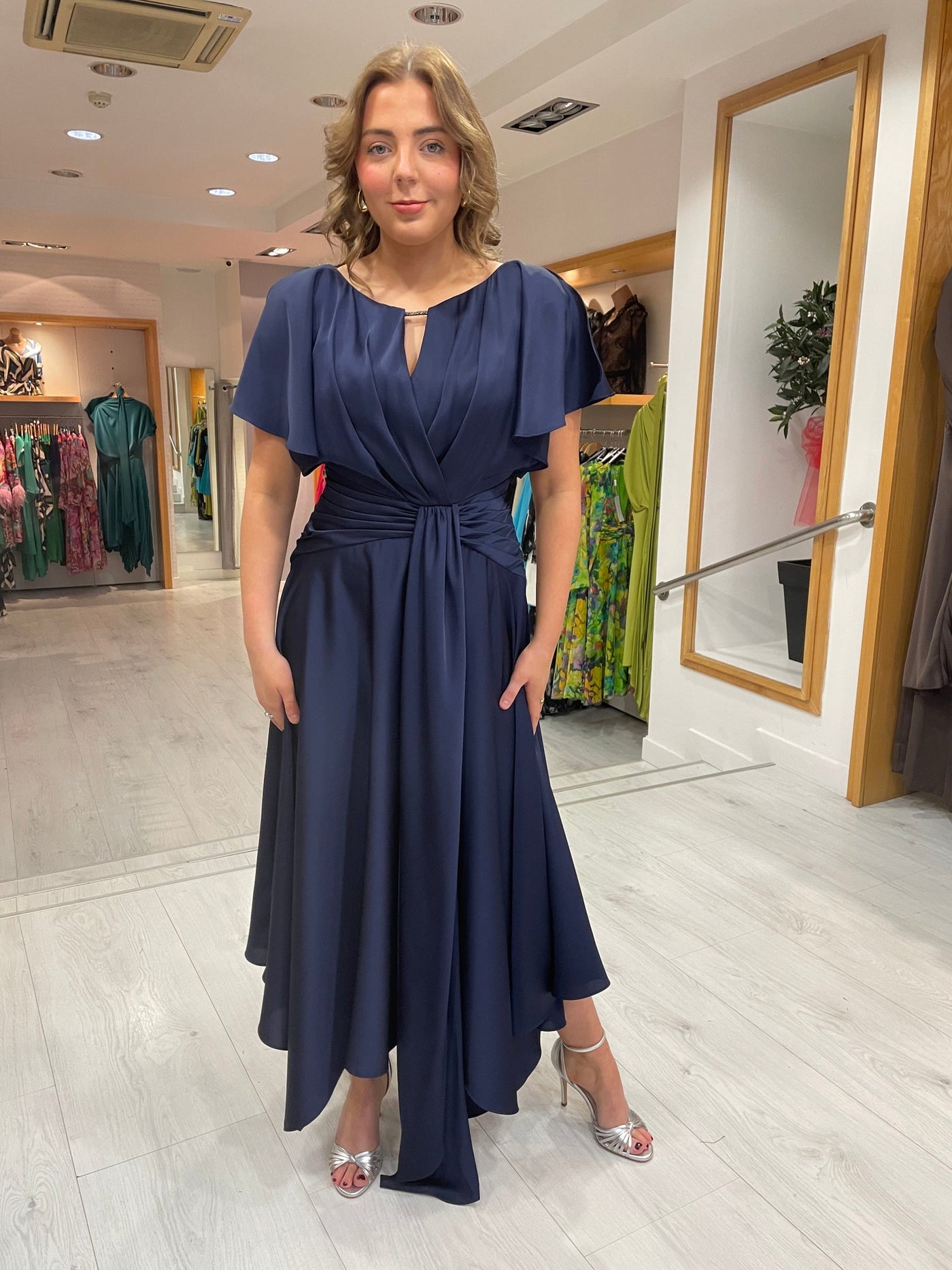 Maisonel Oyster Draped Skirt Dress