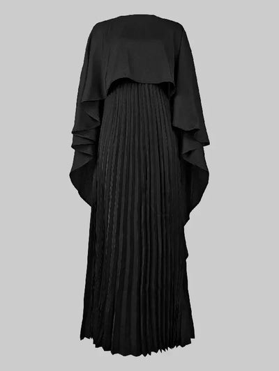 Cape High-Low Maxi Dress