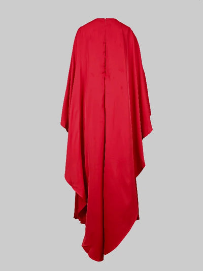 Cape High-Low Maxi Dress