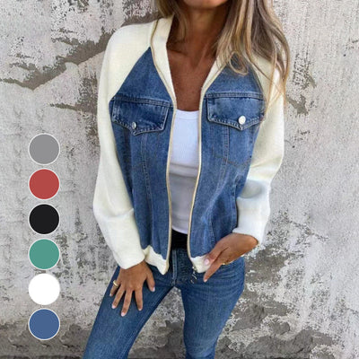 New fashionable creative denim splicing jacket for women