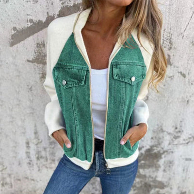New fashionable creative denim splicing jacket for women