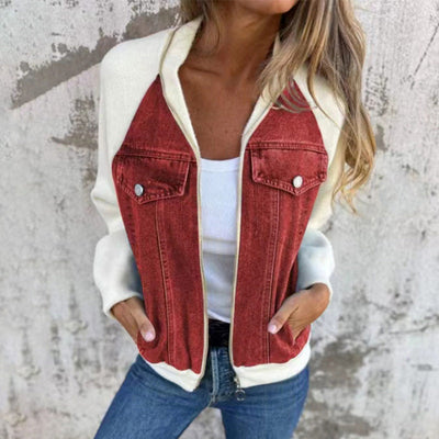 New fashionable creative denim splicing jacket for women