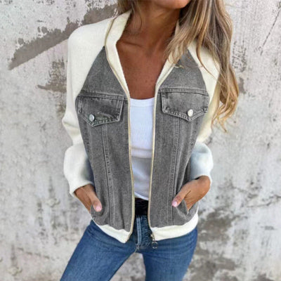 New fashionable creative denim splicing jacket for women