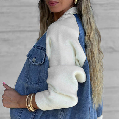 New fashionable creative denim splicing jacket for women