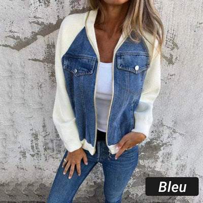 New fashionable creative denim splicing jacket for women