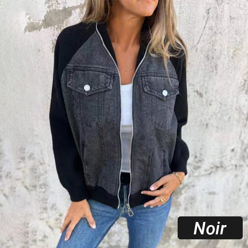 New fashionable creative denim splicing jacket for women