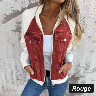 New fashionable creative denim splicing jacket for women