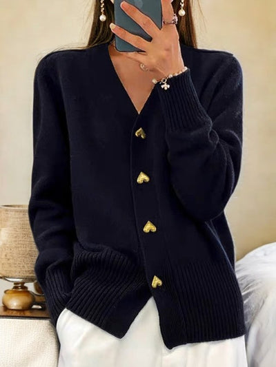 Lovella™ | Heart-Button Cardigan