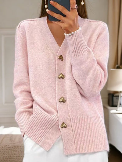 Lovella™ | Heart-Button Cardigan