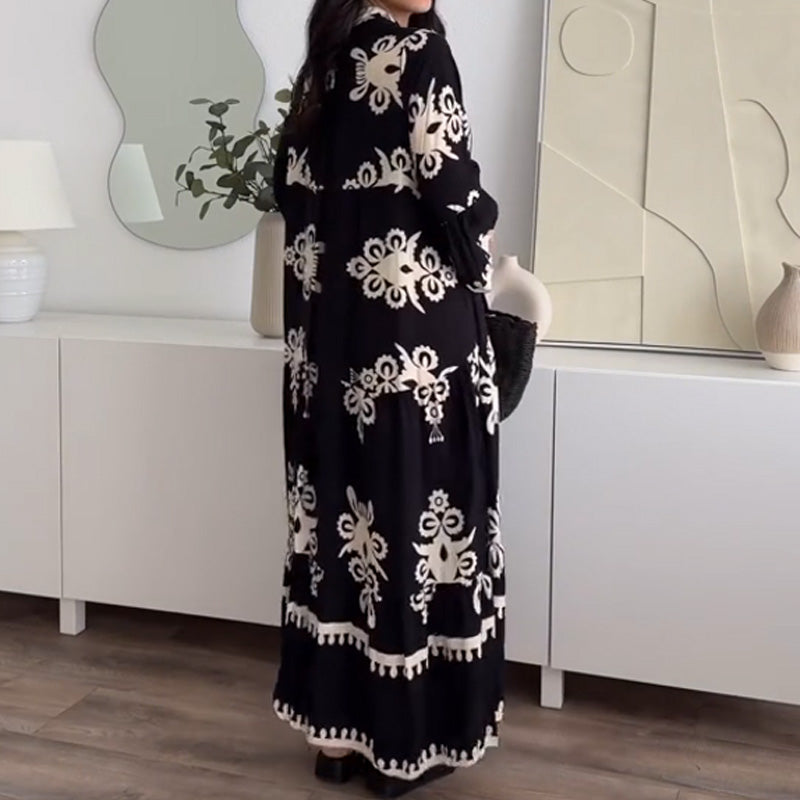 Women's Loose Fit Ruffle Hem Breathable Linen Midi Dress